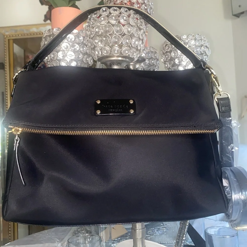 KATE SPADE Nylon bag w/patent leather trim! EUC! - Picture 1 of 16